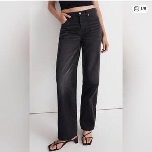 Madewell Low Slung Straight Jeans in Black
